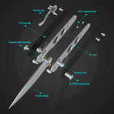 Youth Bird Serrated Pocket Knife (3''+14C28N+G10)-Crossbar Lock-Thumb stud-G053